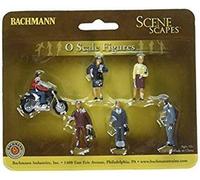 Bachmann Trains - FIGURES - CITY PEOPLE with MOTORCYCLE (7pcs/pk) - O Scale