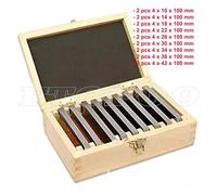 Gauge Block, 100mm /150mm 9 Pairs 18Pcs High-precision Manufactured Parallel Pad Gauge Block CNC Milling Pads Set Alloy Steel(100mm)