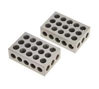 Gauge Block 2Pcs Precision Blocks Hardened Steel 1-2-3 Blocks 0.0001"; Precision Matched Machinist 123 Milling Tool 23 Holes 25-50-75mm BLOCK(1-2-3 inch)