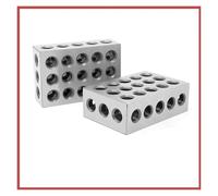 Gauge Blocks 2pcs Hardened Steel 0.0001" Precision Matched Machinist 123 Milling Tool 23 Holes block gauge(1 2 3 INCH)