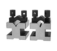 Gauge Blocks, 2pcs V-Block Ground Pair with Clamp Set, Precision Matched Pair Precise 35x35x30mm 90°Machinist Multi-use Gauge Gage Tool