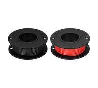 Gauge Electrical Wire, 2pcs 22 AWG Silicone Spool, 76.2m/250ft Wires, 600V 200C Tinned Copper Stranded High Temp Battery for Automotive, RV Inverter - Red & Black(24 Gauge 4.6m/15ft)