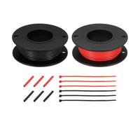 Gauge Electrical Wire, 2pcs 24 AWG Silicone Spool, 45.7m/150ft Tinned Copper Wires with Heat Shrink Tubing & Cable Ties for Automotive, RV Inverter - Red & Black(26 Gauge 4.6m/15ft)