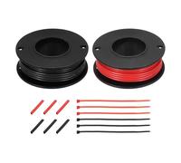 Gauge Electrical Wire, 2pcs 24 AWG Silicone Spool, 45.7m/150ft Tinned Copper Wires with Heat Shrink Tubing & Cable Ties for Automotive, RV Inverter - Red & Black(22 Gauge 6.1m/20ft)