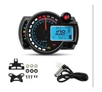 Gauge Odometer Tachometer 7colors Backlight Motorcycle Gauge Universal Digital Tachometer Odometer MAX 299Km/h Moto Dashboard With Over Speed Alarm