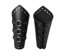 Gauntlet Wristband - Adjustable Leather Arm Guards | Medieval Vambrace Arm Cuff | Medieval Faux Leather Arm Guards | Bracers Arm Guard For Men Women, Protective Bracers, Halloween Cosplay Acces