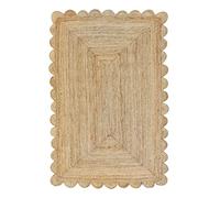 Gautam International Scalloped Natural Jute Area Rug, Natural Color (4'X6')