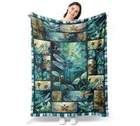Gautamy Dragonfly Throw Blanket, Blue, 50" x 60", Polyester, Nautical, Rustic, Cozy, All Seasons, Dragonfly Pattern, Adult Size