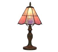 GAUUA Tiffany Stained Glass Desk Lamp European Style Pink Art Deco Dining Room Study Bedroom Hotel Bedside Reading Lamp