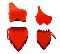 GAUWEAN The Last Rainforest Cosplay Crysta Costume 2 piece Crop Top and Mini Skirt Sets Halloween Elf Cosplay Fairy Dress XS