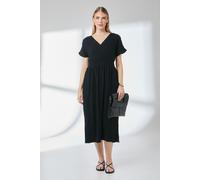 Gauze Shirred Waist Detail Midi Dress Principles Black 12