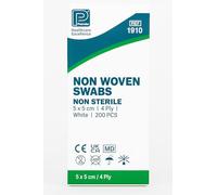 Gauze swabs, Non-Sterile 5cm x 5cm, 4Ply (x200) - Non-Woven and Soft