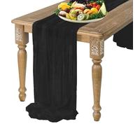 Gauze Table Runner | Pleated Holiday Table Runner - 71x35in Dining Room Decorations for Sofa Dining Table Bedroom Living Room