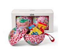 Gåva Bauble Duo with Swedish Chocolate - Reusable Swedish Design Christmas Ornaments - Scandinavian Gift Box with Authentic Swedish Chocolates - Pack of 2 (Tomte)