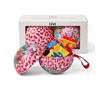 Gåva Bauble Duo with Swedish Chocolate - Reusable Swedish Design Christmas Ornaments - Scandinavian Gift Box with Authentic Swedish Chocolates - Pack of 2 (Kalle & Tomte)