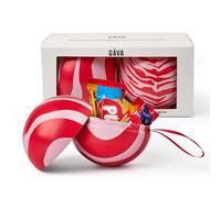 Gåva Bauble Duo with Swedish Chocolate - Reusable Swedish Design Christmas Ornaments - Scandinavian Gift Box with Authentic Swedish Chocolates - Pack of 2 (Lucia & Julia)