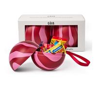 Gåva Bauble Duo with Swedish Chocolate - Reusable Swedish Design Christmas Ornaments - Scandinavian Gift Box with Authentic Swedish Chocolates - Pack of 2 (Arne)