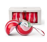 Gåva Swedish Candy Bauble Duo with Swedish Candy - Refillable Authentic Scandinavian Christmas Ornament Gift - Pack of 2 (Lucia)