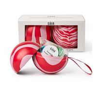 Gåva Swedish Candy Bauble Duo with Swedish Candy - Refillable Authentic Scandinavian Christmas Ornament Gift - Pack of 2 (Lucia & Julia)