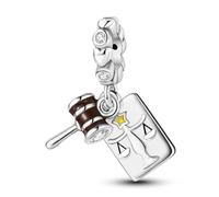 Gavel Hammer Codex Charm for Bracelets Necklaces Sterling Silver, Dijes para Pulseras Bisuteria Pendants Beads DIY Charm Jewelry Gifts for Women and Her Lawyer Judge Auction Court Student Gift