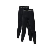 Gavena 2 Pack Men Compression Leggings Thermal Bottoms Football Skin Base Layers Tights Warm Winter Long John for Adult(Black,S)