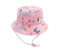 Gavena Kids Boys Bucket Hat Baby Girls Sun Adjustable Hat Summer Beach Fisher Cap for Boys Girls(2-4 Years,Pink Unicorn)
