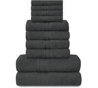Gaveno Cavailia 10 Piece Toronto Towel Bale Set Charcoal Premier Super Soft And Quick Obsorbent Bath Towel