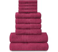 Gaveno Cavailia 10 Piece Toronto Towel Bale Set Deep Red Premier Super Soft And Quick Obsorbent Bath Towel