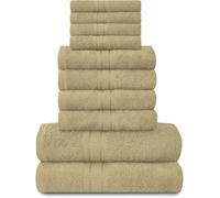 Gaveno Cavailia 10 Piece Toronto Towel Bale Set Mocha Premier Super Soft And Quick Obsorbent Bath Towel