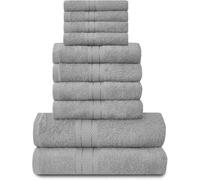 Gaveno Cavailia 10 Piece Toronto Towel Bale Set Silver Premier Super Soft And Quick Obsorbent Bath Towel