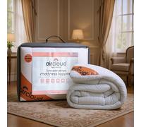 GC GAVENO CAVAILIA Memory Foam Mattress Topper Double Bed - 10cm Thick Quilted Satin Stripe Mattress Topper - Cooling & Breathable Mattress Pad with Elastic Straps - Mattress Toppers Bed 137 x 190 cm