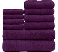 Gaveno Cavailia 10PK Toronto Towel Bale Set with 4 Face, 4 Hand and 2 Bath, Cotton, Purple