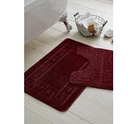 Gaveno Cavailia 2 Piece Greek Key Bath Mat Set Burgundy