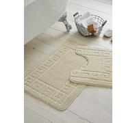 Gaveno Cavailia 2 Piece Greek Key Bath Mat Set Cream