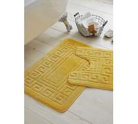 Gaveno Cavailia 2 Piece Greek Key Bath Mat Set Ochre