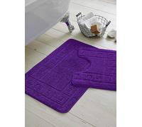 Gaveno Cavailia 2 Piece Greek Key Bath Mat Set Purple