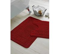 Gaveno Cavailia 2 Piece Greek Key Bath Mat Set Red