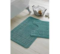 Gaveno Cavailia 2 Piece Greek Key Bath Mat Set Teal