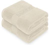 GC GAVENO CAVAILIA Bamboo Bath Sheet Extra Large (80x140cm) - 500 GSM Super Water Absorbent Towels Large Bamboo Towels 2 Pack (60% Bamboo, 40% Cotton) - Extra Soft Towel Bath Sheets - Cream
