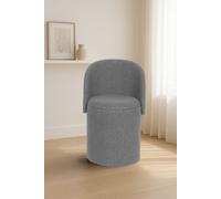 GC GAVENO CAVAILIA Boucle Round Stool Ottoman Storage Box | Vanity Stool With Storage Hidden Removable Lid, Ottoman Folding Stool Foot Rest Bench Seat Chair For Living Room, Bedroom, Grey
