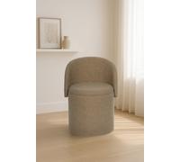 GC GAVENO CAVAILIA Boucle Round Stool Ottoman Storage Box | Vanity Stool With Storage Hidden Removable Lid, Ottoman Folding Stool Foot Rest Bench Seat Chair For Living Room, Bedroom, Dark Natural
