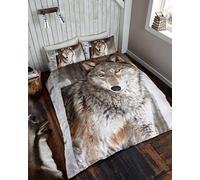 Gaveno Cavailia 3D Animal Printed Luxury Duvet Covers Quilt Covers Reversible Bedding Sets with Pillowcases (3D Wolf, Double Duvet Set)