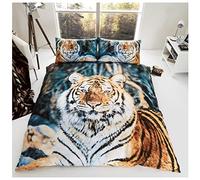 Gaveno Cavailia 3D WILDLIFE BROWN TIGER Bed Set with Duvet Cover and Pillow Case, Polyester-Cotton, Multi, Double