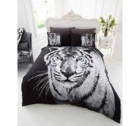 Gaveno Cavailia 3D WILDLIFE WHITE TIGER Bed Set with Duvet Cover and Pillow Case, Polyester-Cotton, Multi, Double