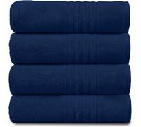 GC GAVENO CAVAILIA New Hampton Hand, Ultra Soft Extra Absorbent Pack of 4 Luxury Towel Set, 100% Ringspun Cotton, Egyptian, Navy, 50x80 Cm