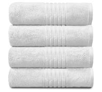 GC GAVENO CAVAILIA 4 PK Extra Large Bath Sheet, Water Absorbent Cotton Towels, 450 GSM Quick Dry Towels Set, White