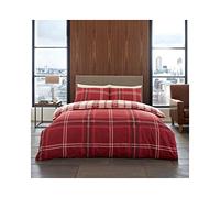 GAVENO CAVAILIA Bardsley Check Checked Design Duvet Cover Set (Red, King)