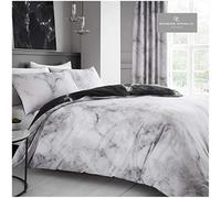 GAVENO CAVAILIA Cavailia Luxurious MARBLE Bed Set with Duvet Cover and Pillow Cases, Polyester-Cotton, White, Single, white-marble