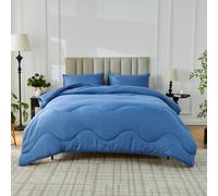 GC GAVENO CAVAILIA Coverless Duvet King Size 10.5 Tog - Reversible Microfiber Quilts with Pillowcases - Soft Down King Size Duvet - All-Season Coverless Comforter Bedding - (230x220cm), Navy/Blue
