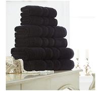 Gaveno Cavailia Easy Care Zero Twist 2PK Bath Sheet Set, Premium Fluffy Absorbent, Super Soft Bathroom Towels, Black, 100% Cotton